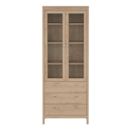 Wyld Haus Gossmere Hickory Oak Effect China Cabinet 2 Doors 3 Drawers - thumbnail 2