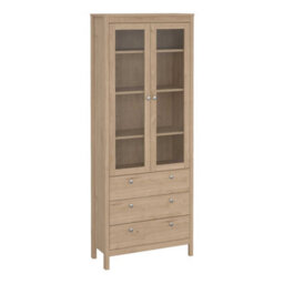 Wyld Haus Gossmere Hickory Oak Effect China Cabinet 2 Doors 3 Drawers - thumbnail 4