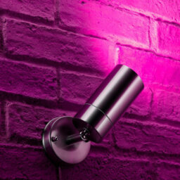 Auraglow Stainless Steel Outdoor Gu10 Wall Spotlight - Rf Colour Changing - 2 Pack - thumbnail 2