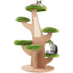 128 Cm Pine Shape Cat Tree Indoor Cute Multi Level Cat Tower With Perch - thumbnail 6