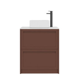 Royal Bathrooms Royal Bathroom Elmore 700mm Terracotta Clay Freestanding Countertop Bathroom Vanity Unit 2 Drawer With Elena Basin - thumbnail 7