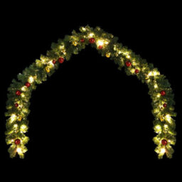 Berkfield Christmas Garland Decorated With Baubles And Led Lights 5 M - thumbnail 3