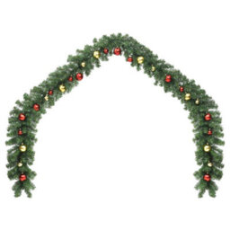 Berkfield Christmas Garland Decorated With Baubles And Led Lights 5 M - thumbnail 2