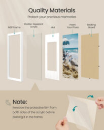 LEDREM Picture Frames, Photo Frames For 6X8 Photos, Wall Hanging Or Tabletop Display, Mdf Board, No-Trace Nails Included - thumbnail 3