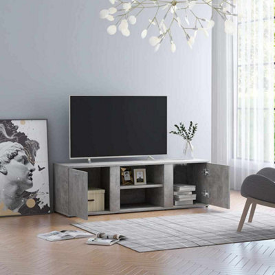 Walplus Tv Cabinet Concrete Grey 120X34X37 Cm Engineered Wood - image 1