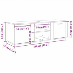 Walplus Tv Cabinet Concrete Grey 120X34X37 Cm Engineered Wood - thumbnail 9