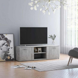 Walplus Tv Cabinet Concrete Grey 120X34X37 Cm Engineered Wood - thumbnail 4