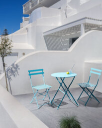 Beliani Bistro Set Folding Fiori Metal Turquoise - thumbnail 2
