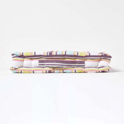 Homescapes Cotton Osaka Green Stripes Floor Cushion, 50 X 50 Cm - thumbnail 5