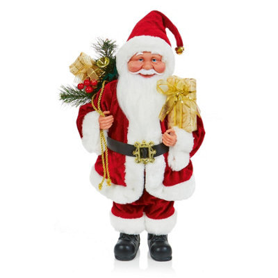 Premier Decorations Premier - 40Cm Red Traditional Santa With Sack And Presents