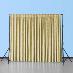 Neel Blue 4X1M Crushed Velvet Backdrop, Photography Background Blackout Curtain - Gold