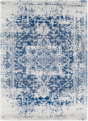 Livabliss Harput-Vintage Grey Blue Orange White Traditional Boho Living Dining Bedroom Rug 160 X 220 Cm Easy Care, Non Shedding - image 1