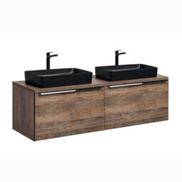 Heze Furniture Santa Fe Bathroom Cabinet Vanity 160 Cm With Basin - Dark Oak - thumbnail 2
