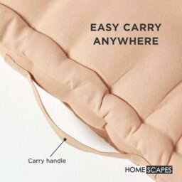 Homescapes Cotton Natural Beige Floor Cushion, 50 X 50 Cm - thumbnail 5