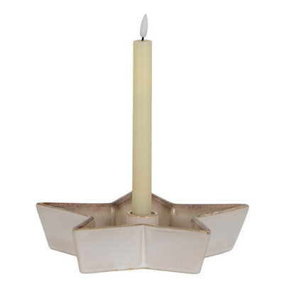 Hill Interiors Large Solace Star Candle Holder - Ceramic - L25 X W25 X H5 Cm - White - image 1