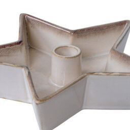 Hill Interiors Large Solace Star Candle Holder - Ceramic - L25 X W25 X H5 Cm - White - thumbnail 3