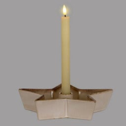 Hill Interiors Large Solace Star Candle Holder - Ceramic - L25 X W25 X H5 Cm - White - thumbnail 4