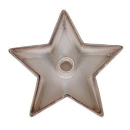 Hill Interiors Large Solace Star Candle Holder - Ceramic - L25 X W25 X H5 Cm - White - thumbnail 2