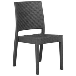 Beliani Set Of 4 Garden Chairs Fossano Synthetic Material Graphite Grey - thumbnail 4