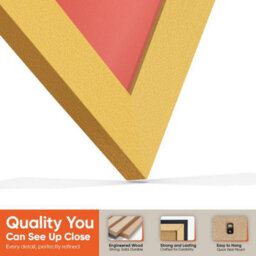 "AK Frames 25X17"" Gold Modern Vinyl Record Frame With Poppy Red Mount For 12 Inch Lp Cover & Disc - Overlapped Design" - thumbnail 3