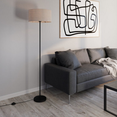 GoodHome Willet Matt Black Floor Lamp Base - image 1