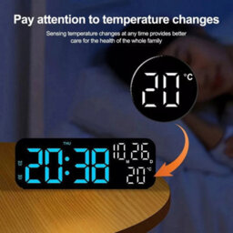 Alarm Clock Led Display Digital Mirror Alarm Clock Battery/plug-In Alarm Clock - thumbnail 3