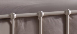 Save On Goods UK 4Ft Small Double Ivory White Tubular Steel Metal Retro Victorian Bed Frame Bedstead - thumbnail 3