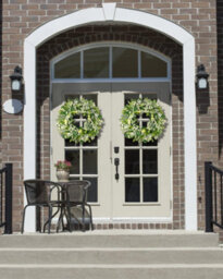 Amorly 17Inch Artificial Spring Summer Greenery Christmas Wreaths For Front Door Green Eucalyptus Leaf Wreath Decor For Farmhouse Outside - thumbnail 4