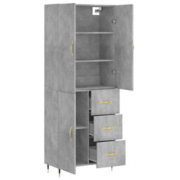 Berkfield Highboard Concrete Grey 69.5X34X180 Cm Engineered Wood - thumbnail 4