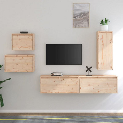 Berkfield Tv Cabinets 5 Pcs Solid Wood Pine - image 1