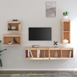 Berkfield Tv Cabinets 5 Pcs Solid Wood Pine - thumbnail 3