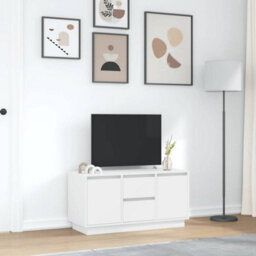 Berkfield Tv Cabinet With Led Lights White 100X41X50 Cm - thumbnail 4