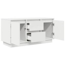 Berkfield Tv Cabinet With Led Lights White 100X41X50 Cm - thumbnail 6