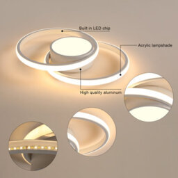 Pheashine White Round Led Ceiling Light Dimmable Modern Design 3000K-6000K - thumbnail 5