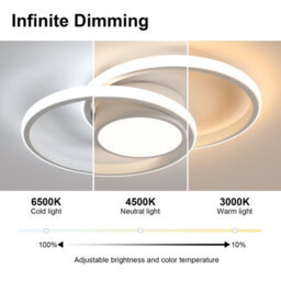 Pheashine White Round Led Ceiling Light Dimmable Modern Design 3000K-6000K - thumbnail 3