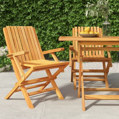 Berkfield Folding Garden Chairs 2 Pcs 61X67X90 Cm Solid Wood Teak - image 1