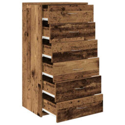 Walplus Sideboard With 6 Drawers Old Wood 50X34X96 Cm Engineered Wood - thumbnail 3