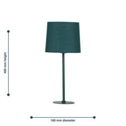 First Choice Lighting Colours - Dark Green 40Cm Table Lamp With Fabric Shade - thumbnail 5
