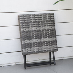 Wyld Haus Tasaso Faux Rattan Grey Square Folding Outdoor Side Table With Steel Frame - 40 X 40 X 40 Cm - thumbnail 8