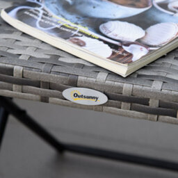 Wyld Haus Tasaso Faux Rattan Grey Square Folding Outdoor Side Table With Steel Frame - 40 X 40 X 40 Cm - thumbnail 9