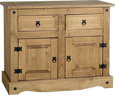 Seconique Corona 2 Door 2 Drawer Sideboard In Distressed Waxed Pine - image 1