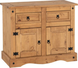 Seconique Corona 2 Door 2 Drawer Sideboard In Distressed Waxed Pine - thumbnail 2