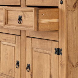 Seconique Corona 2 Door 2 Drawer Sideboard In Distressed Waxed Pine - thumbnail 7