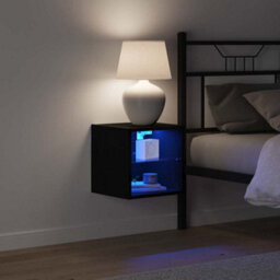 Berkfield Led Tv Cabinet Black Oak 30X28,5X30 Cm Engineered Wood - thumbnail 5