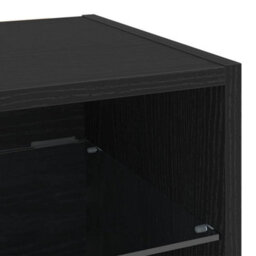 Berkfield Led Tv Cabinet Black Oak 30X28,5X30 Cm Engineered Wood - thumbnail 9