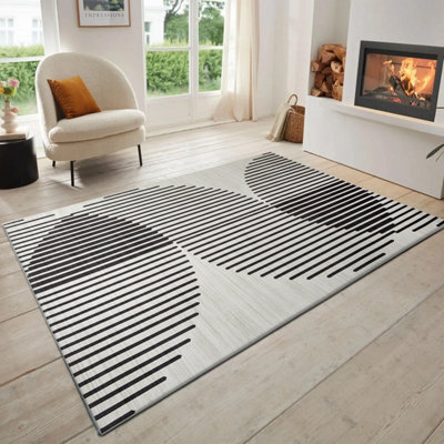 Oxford Homeware Printed Rug, Non-Slip Pets Friendly, Living Room Rugs And Bedroom Rugs, (Jett, 120X170Cm) - image 1
