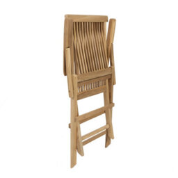 Charles Bentley Pair Of Solid Wooden Teak Garden Outdoor Folding Arm Chairs - thumbnail 5