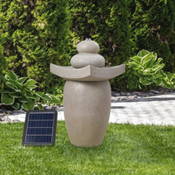 Solar Powered Water Feature Outdoor Fountain With Pump And Led Lights - thumbnail 1