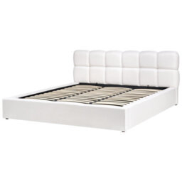 Beliani Ottoman Bed Fabric Baston 180 X 200 Cm (Eu Super King) Off-White - thumbnail 4