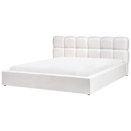 Beliani Ottoman Bed Fabric Baston 180 X 200 Cm (Eu Super King) Off-White - thumbnail 6
